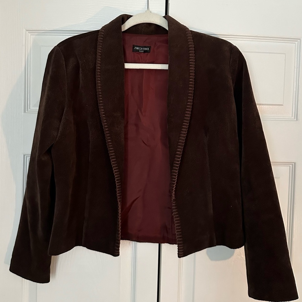 Vintage brown suede crop jacket